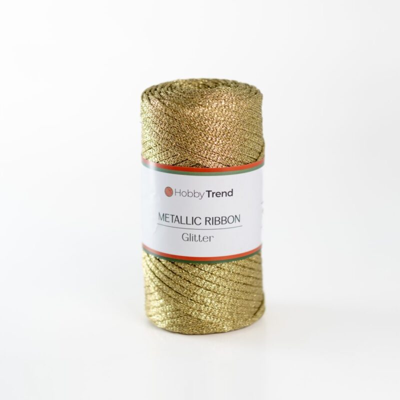 HobbyTrend Metallic Ribbon %100 Glitter 001 Gold