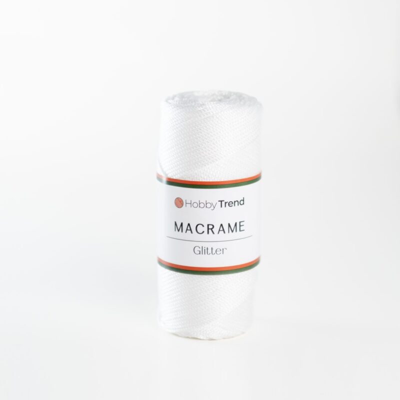 HobbyTrend Makrame Glitter 001P White
