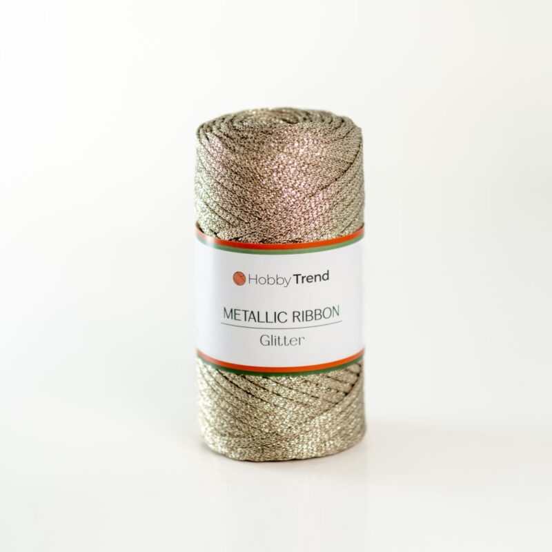 HobbyTrend Metallic Ribbon %100 Glitter 002 Light Gold