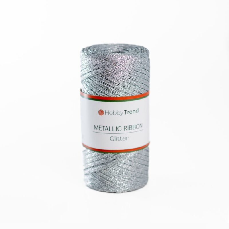 HobbyTrend Metallic Ribbon %100 Glitter 003 Silver