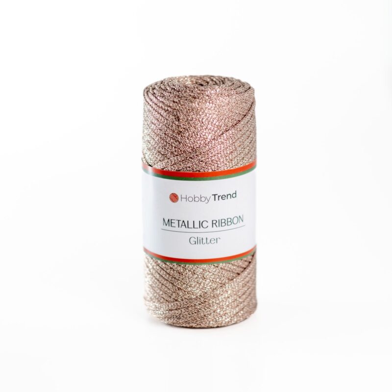HobbyTrend Metallic Ribbon %100 Light Rose 004