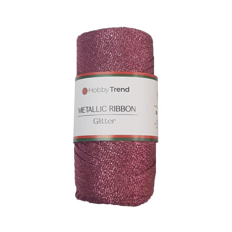 HobbyTrend Metallic Ribbon %100 Glitter 014 Pink