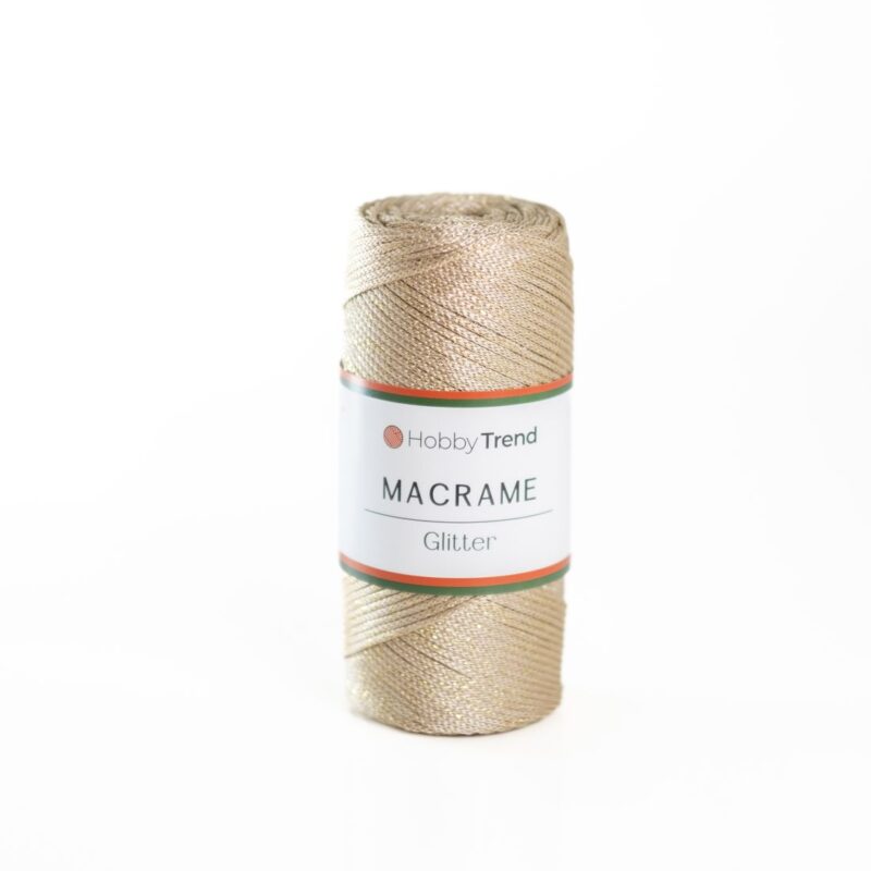HobbyTrend Makrame Glitter 031G Light Beige-Gold Sim