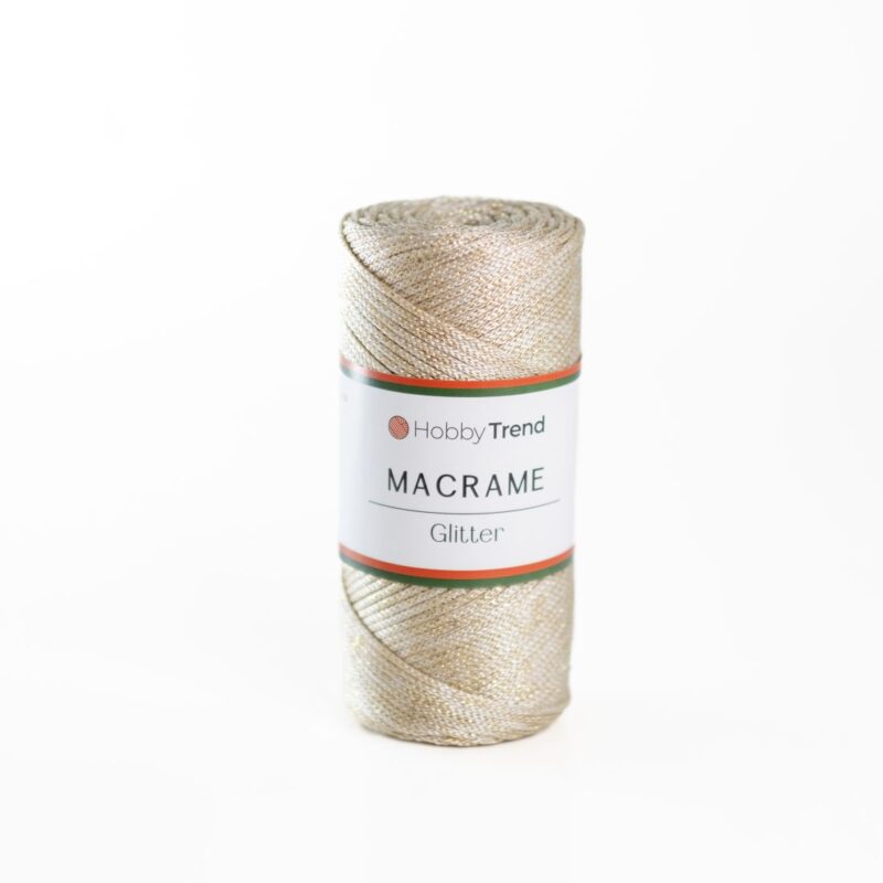 HobbyTrend Makrame Glitter 016G Ecru