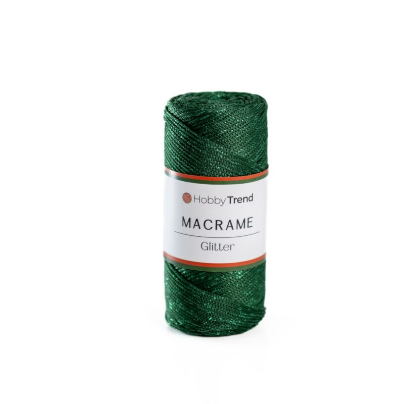 HobbyTrend Makrame Glitter 178G Green – Green Sim