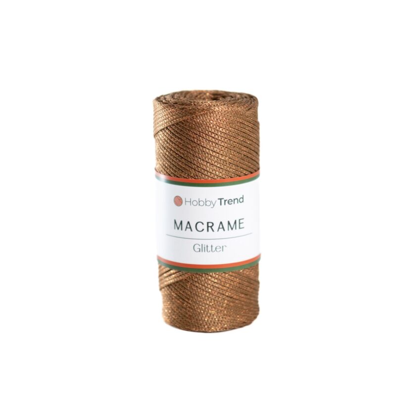 HobbyTrend Makrame Glitter 200C Light Brown – Bronze Sim