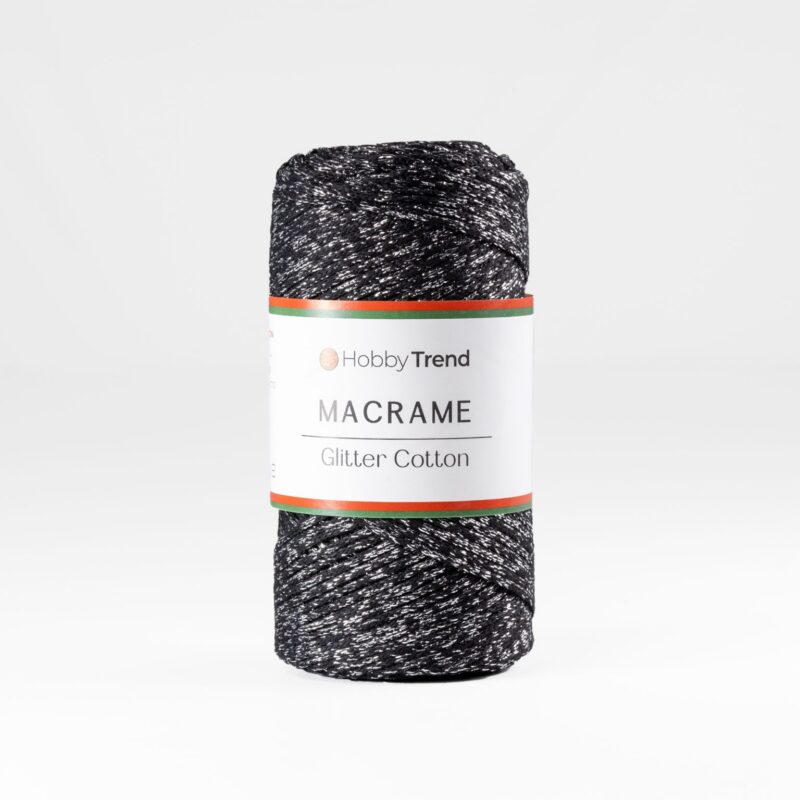 HobbyTrend Makrame Glitter 270S Black-Silver Sim
